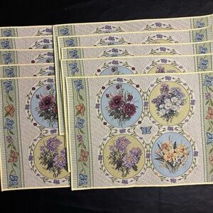 Butterfly Floral Tapestry Placemat by Lena Liu Daisy, Set Of 10 Made In USA
